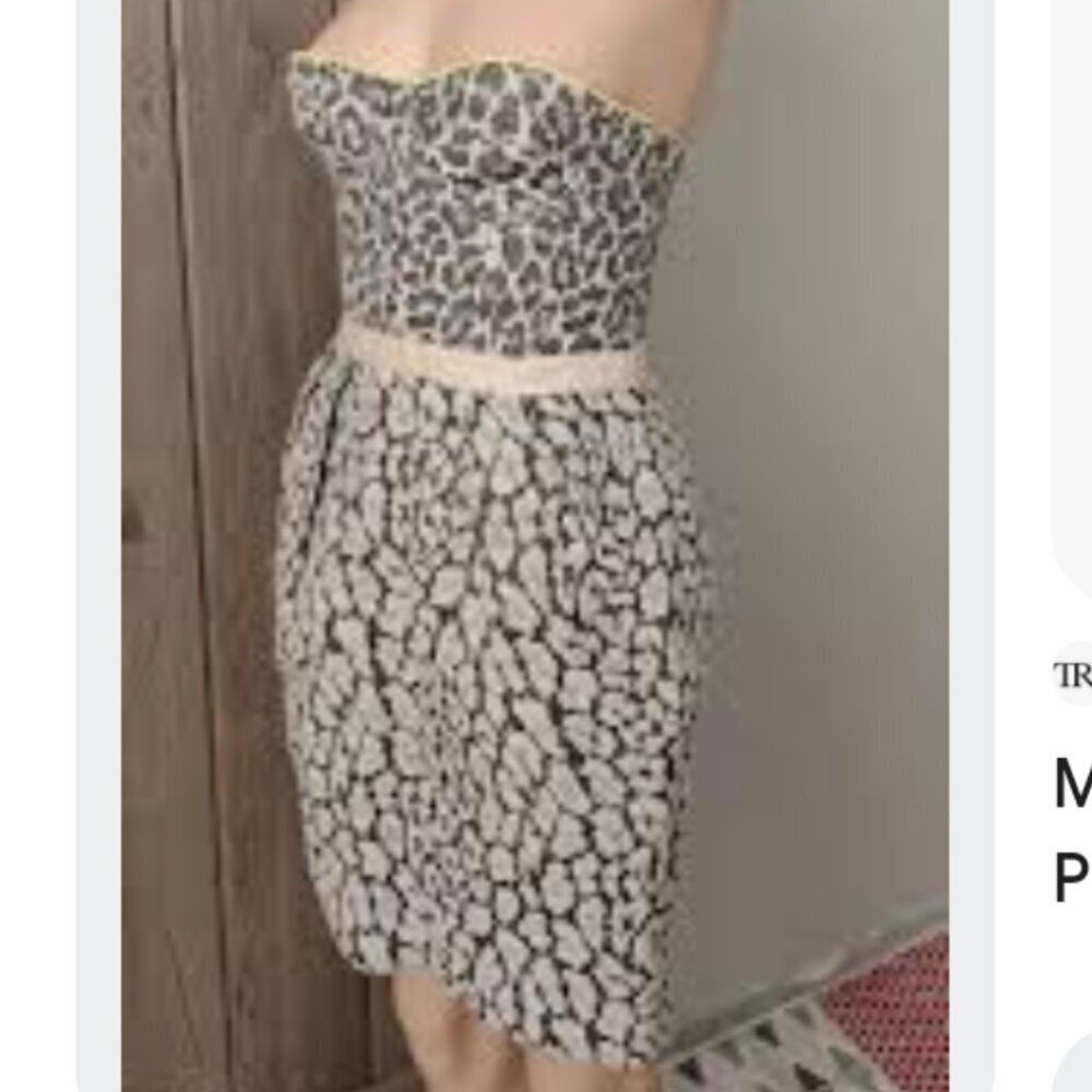 Mathew Williamson Leopard Animal Print Corset Mini Dress  Bodycon Wedding XS - Picture 3 of 9
